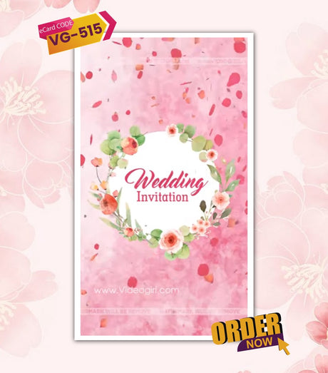 Vertical Floral Wedding Invitation Video