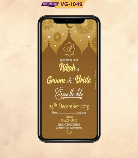 Walima Invitation Card Online | VG – 1049