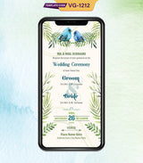 Watercolor Blue Birds Wedding Invitation Card 