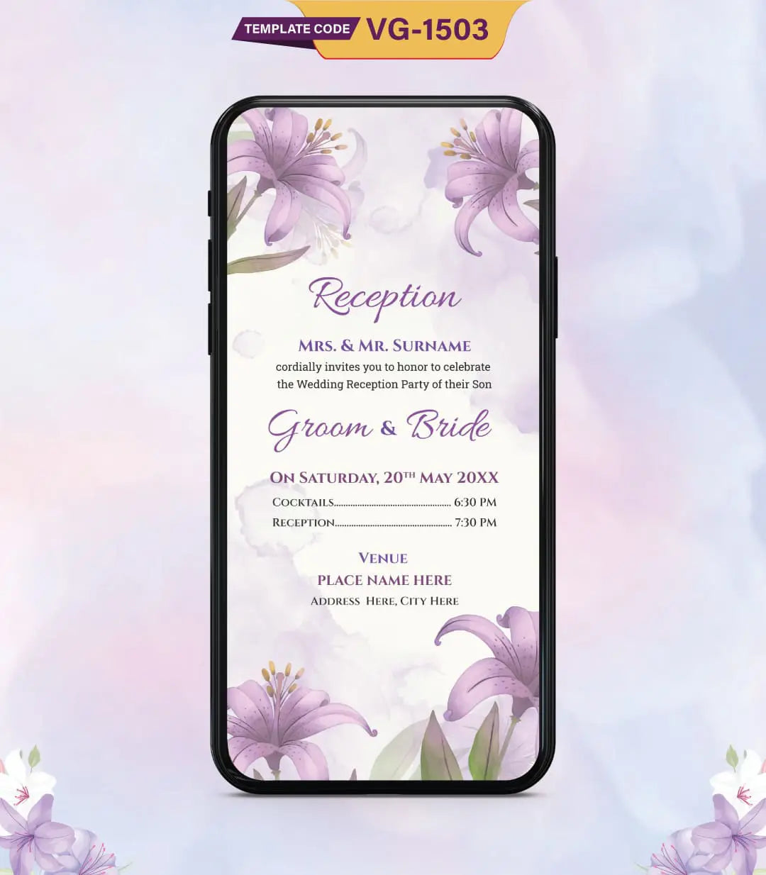 Wedding Reception Party Invitation 