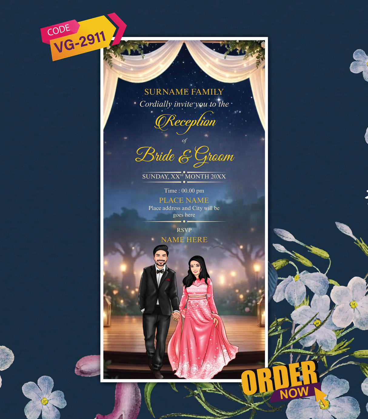 Wedding Reception Invitation Card