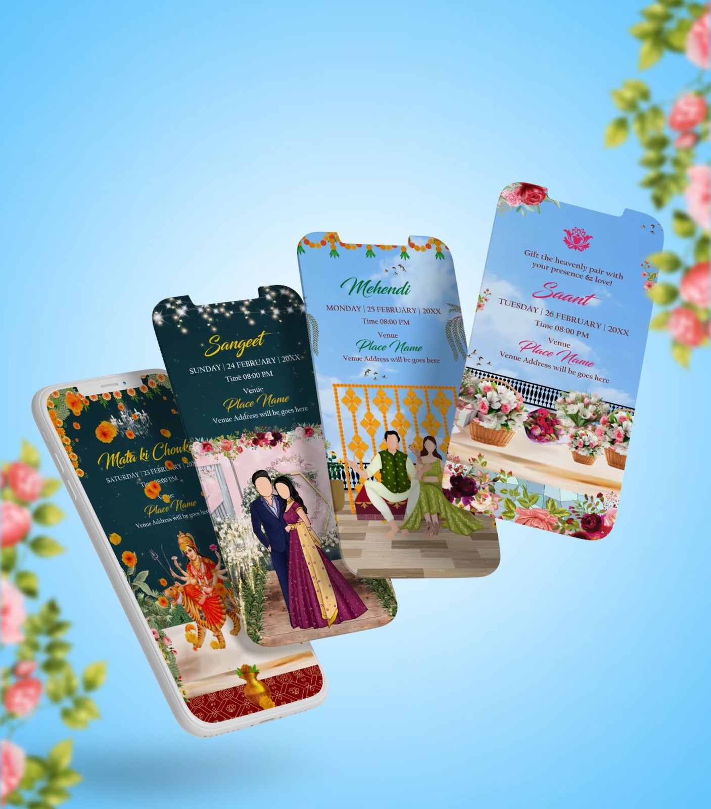 Wedding Invitation Video with Mata Ki Chowki Function 