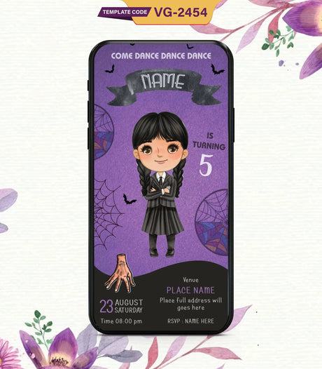 Wednesday Addams Birthday Party Invitation