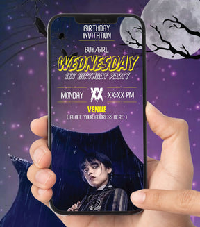 Wednesday Addams Birthday Invitation 