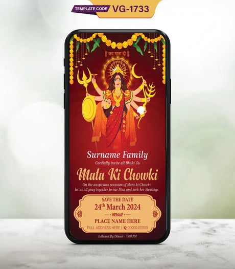 Whatsapp Mata Ki Chowki Invite Card