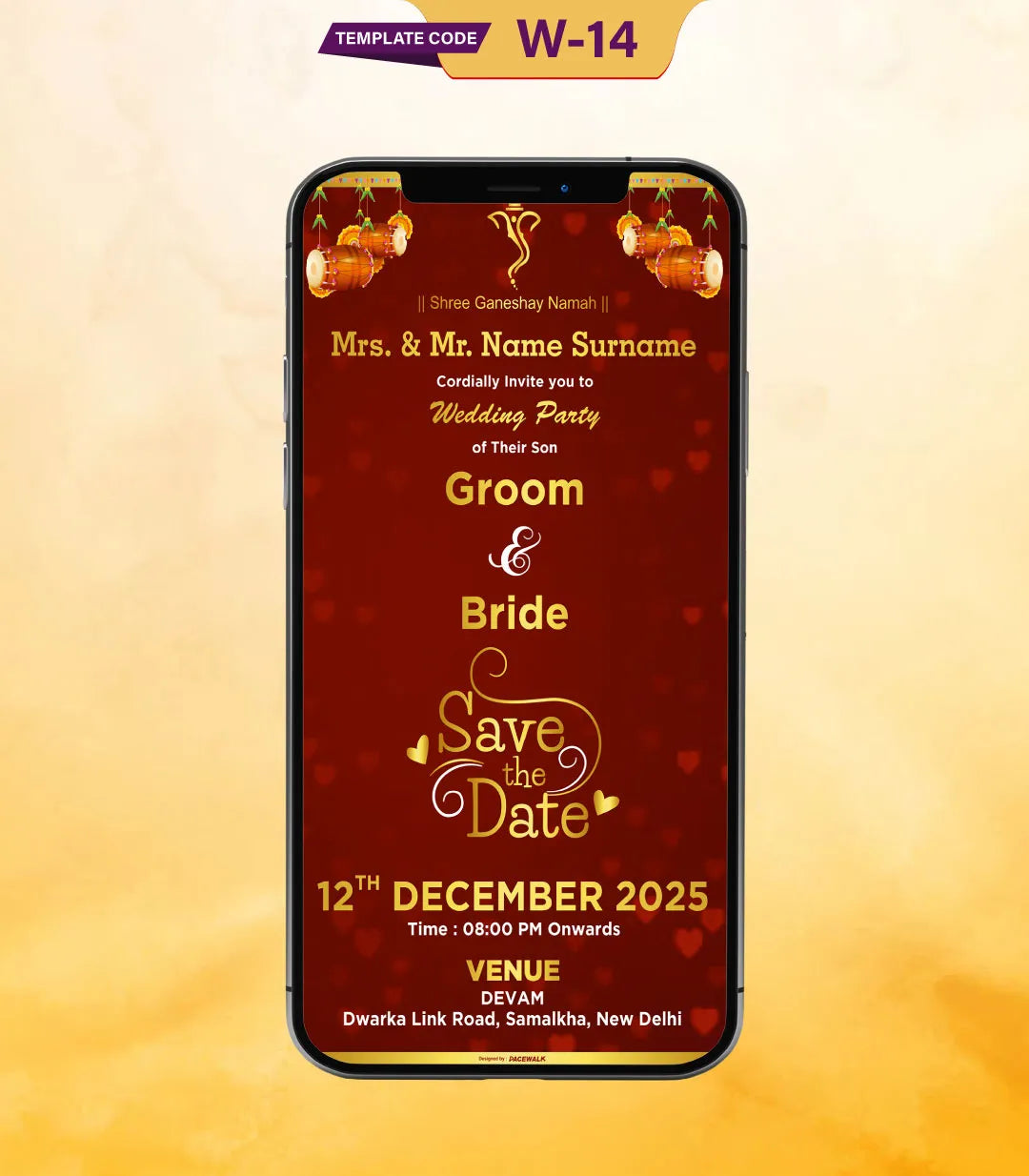 Custom Punjabi Sikh Wedding Invitation eCards | W-14