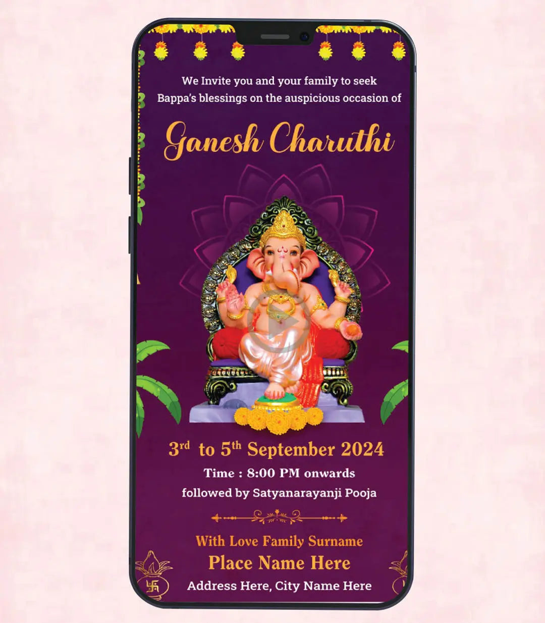 Ganesh Chaturthi Puja Invitation Video | GC-15-V