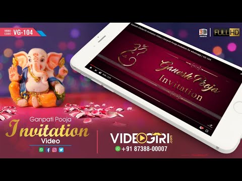 Ganesh Chaturthi Invitation Video | Ganpati Pooja Invitation For Whatsapp | VG-104