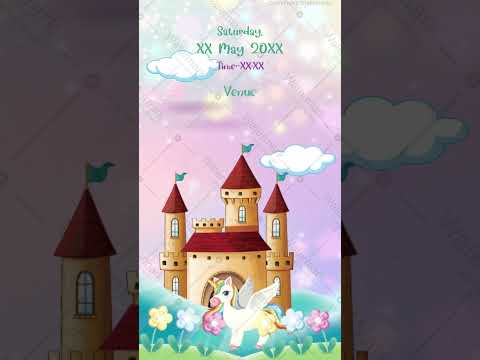 Unicorn Birthday Party Invitation Video