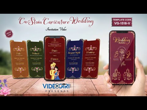 Custom Caricature Indian Wedding Invitation Video | VG-1518-V