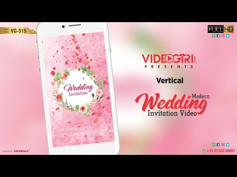 Vertical Floral Wedding Invitation Video