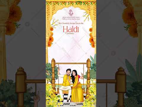 Caricature Haldi Ceremony Invitation Video | VG-2373-V