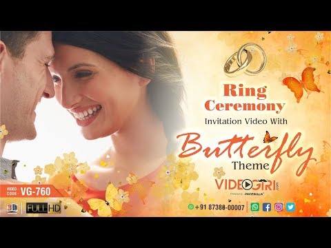 Ring Ceremony Invitation Video Butterfly Theme | VG-760