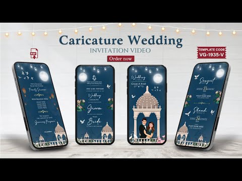 Caricature Wedding Invitation Video Maker | VG-1935-V