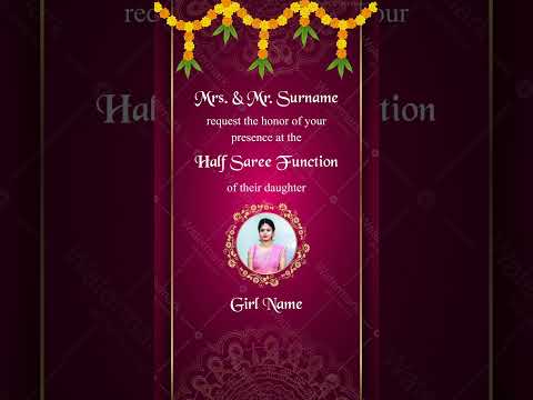 Half Saree Ceremony Video Invitations