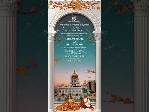 Wedding Sikh Anand Karaj Invitation Video | VG-2323-V