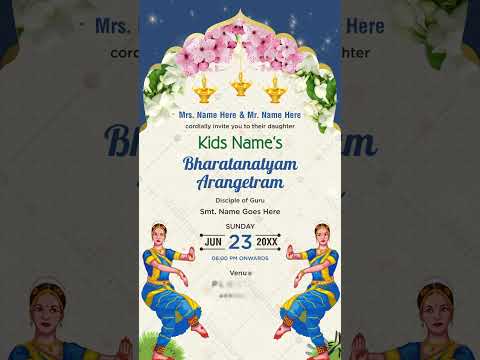 Arangetram Ceremony Invitation Video | Bharatnatyam Invitation Video | Arangetram e-Invite | VG-2238-V