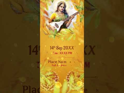 Saraswati Mata Puja Invitation Video | Saraswati Pooja Video Invitation Template | VG-2093