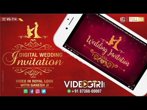 Digital Wedding Invitation Video In Royal Look With Ganesh Ji | Save The Date  VG-714