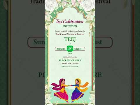 Teej Invitation Video For Whatsapp