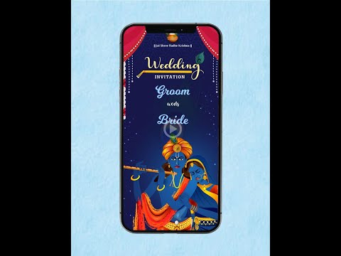 Radha Krishna Theme Wedding Invite Video | VG-223