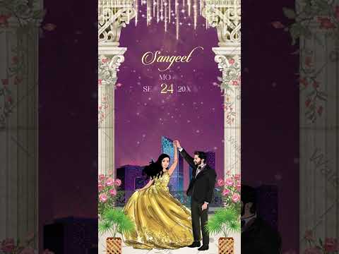 Personalized Caricature Wedding Invitation Video | VG-2611