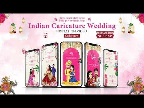 Indian Caricature Wedding Invitation Video