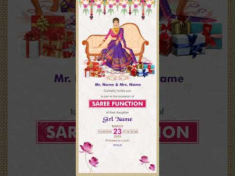 Half Saree Function Invitation Card Video