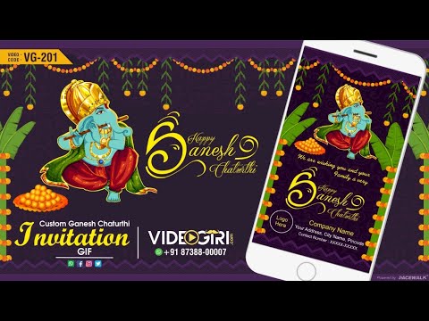 Custom Ganesh Chaturthi GIF Invitation | VG-201-V