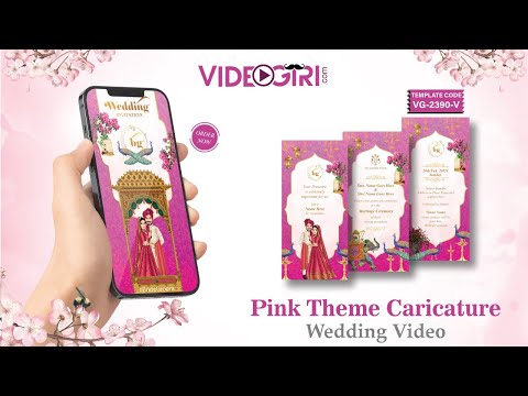 Pink Theme Caricature Wedding Video