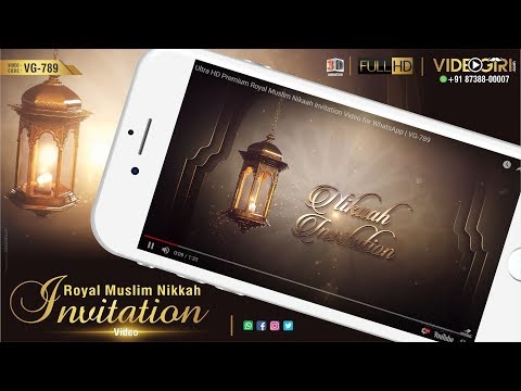 Ultra HD Premium Royal Muslim Nikaah invitation Video for WhatsApp | VG-789