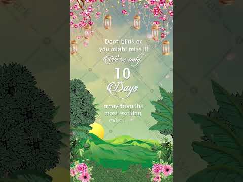 10 Days To Go Wedding Invitation Video | Beautiful Caricature Themed eCard | VG-2045