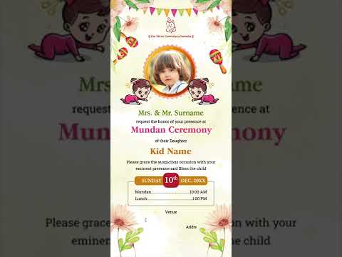 Mundan Ceremony Invitation Video 