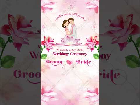 Floral Vertical Wedding Invitation Video 