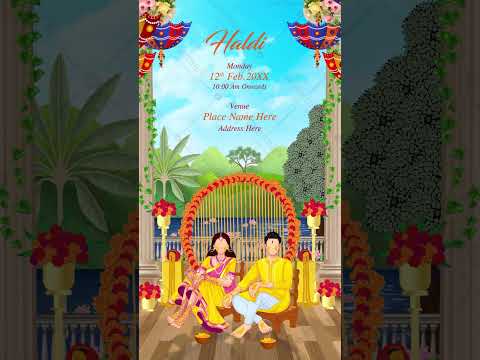 Caricature Wedding Function Invitation Video | Traditional Marriage Invitation Video | VG-2673