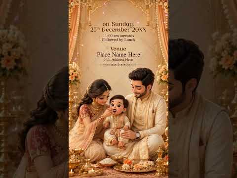AI Animated Annaprashan Ceremony Invitation Video