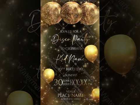 Disco Birthday Party Invitation Video | VG-2050