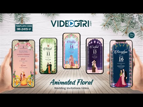 Animated Floral Theme Wedding Invite Video | VG-2415-V