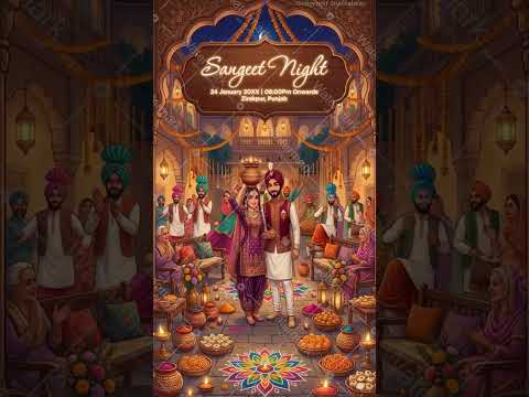 Sikh Anand Karaj Wedding Invitation Video | 3D Royal Punjabi E-Invite | VG-2824-V