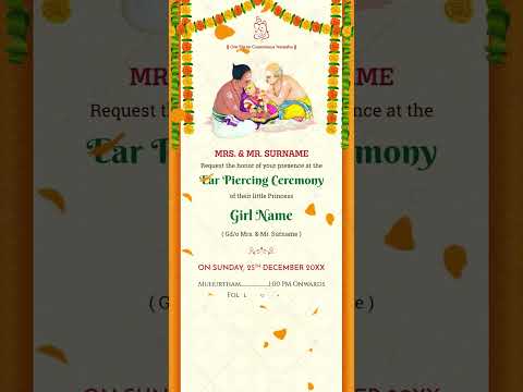 Ear Piercing Ceremony Invitation Video