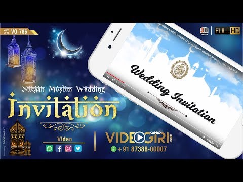 Nikaah Muslim wedding Invitation Video | Digital Islamic Wedding Invitation video | VG-786