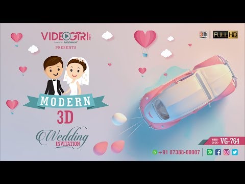 Modern 3d Animated Wedding Invitation Video