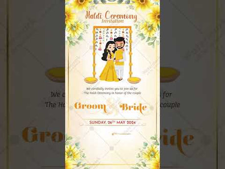 Floral Haldi Invitation Video 