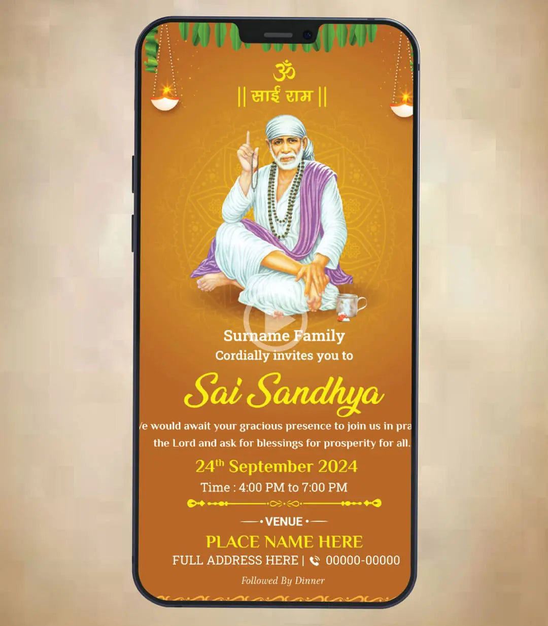 Sai Pooja Invitation Video | SB-02-V