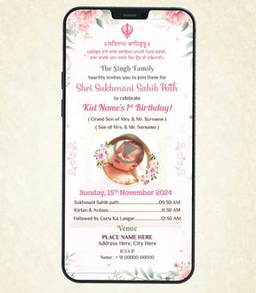 Sukhmani Sahib 1st Birthday Invitation Video