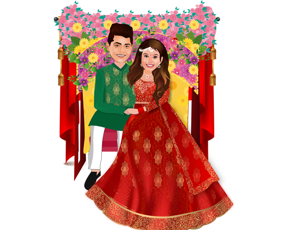 Indian Wedding Caricature Template