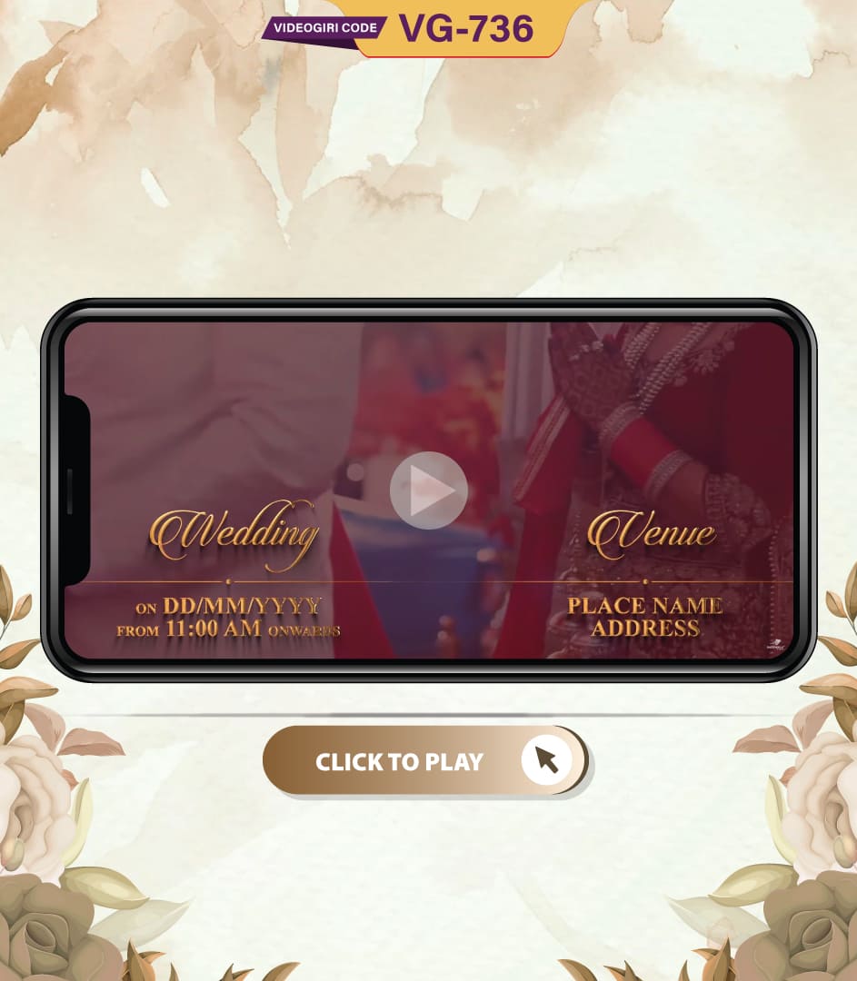 Wedding invitation video with Brown Background