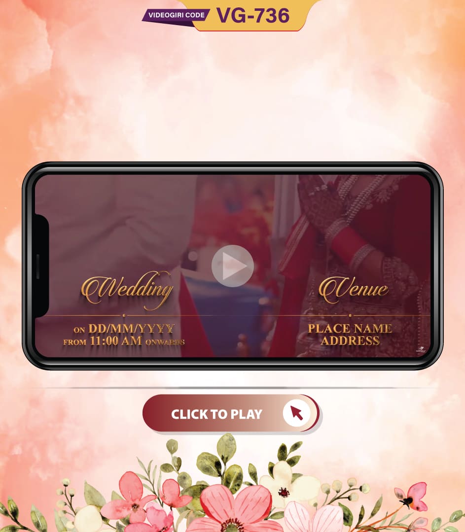 Wedding invitation video with Red Background