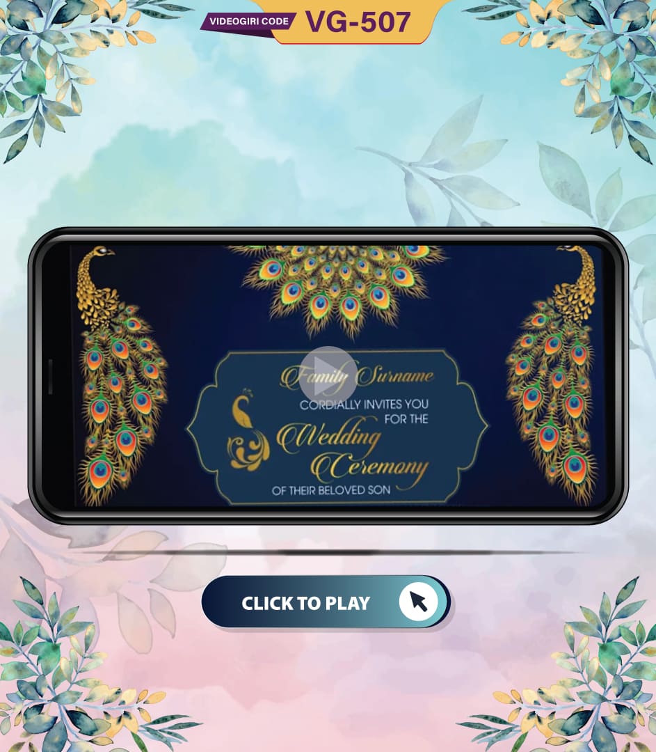 Peacock Theme Wedding Invitation Video