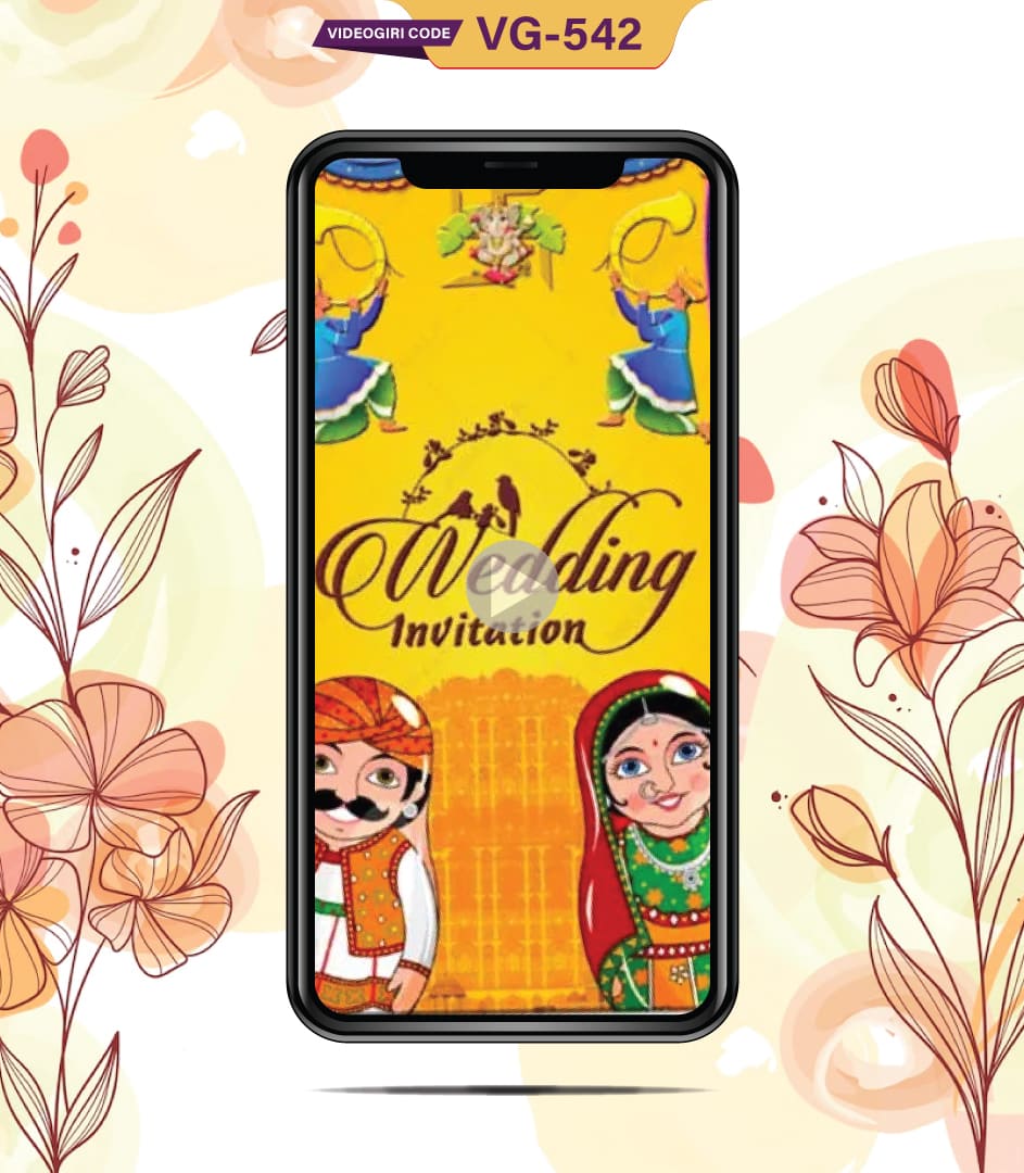 Vertical Rajasthani Wedding Invitation Video